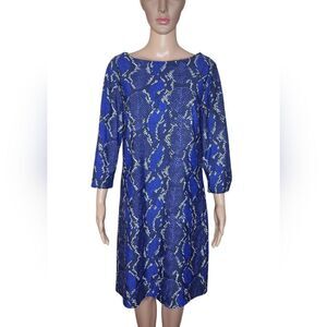*Jude Connally women's size Large blue python animal print mobwife casual dress